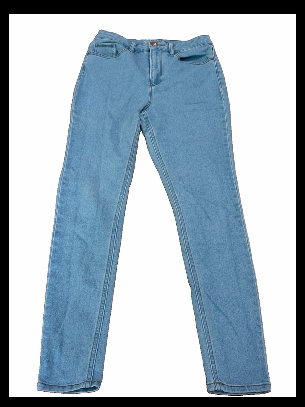 No Boundaries NO BO Blue Denim Jean High Rise Skinny Light Wash Stretch Size 9